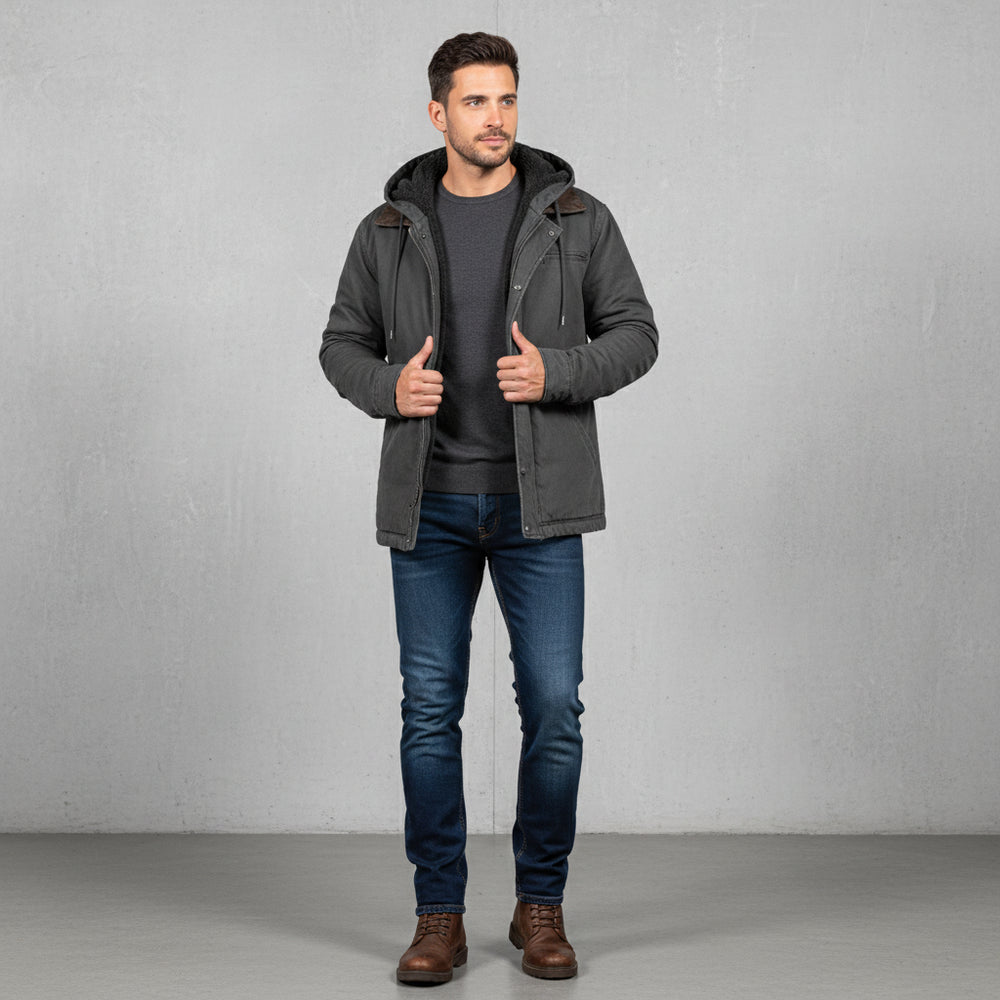 Lässige Herren Übergangsjacke | Kapuze