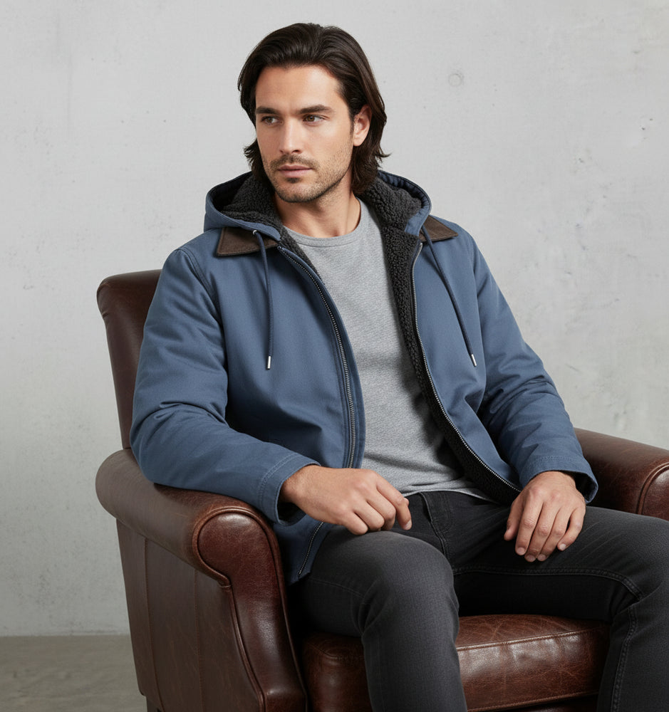 Lässige Herren Übergangsjacke | Kapuze