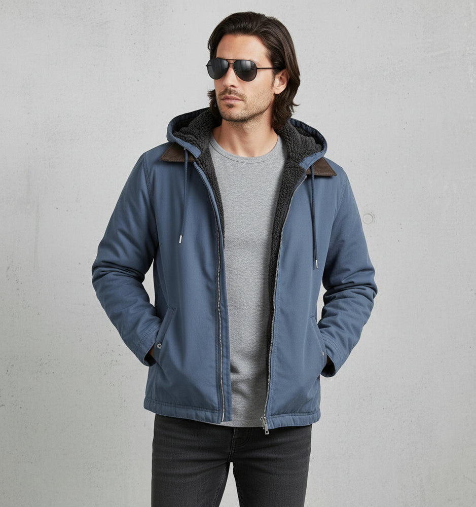 Lässige Herren Übergangsjacke | Kapuze