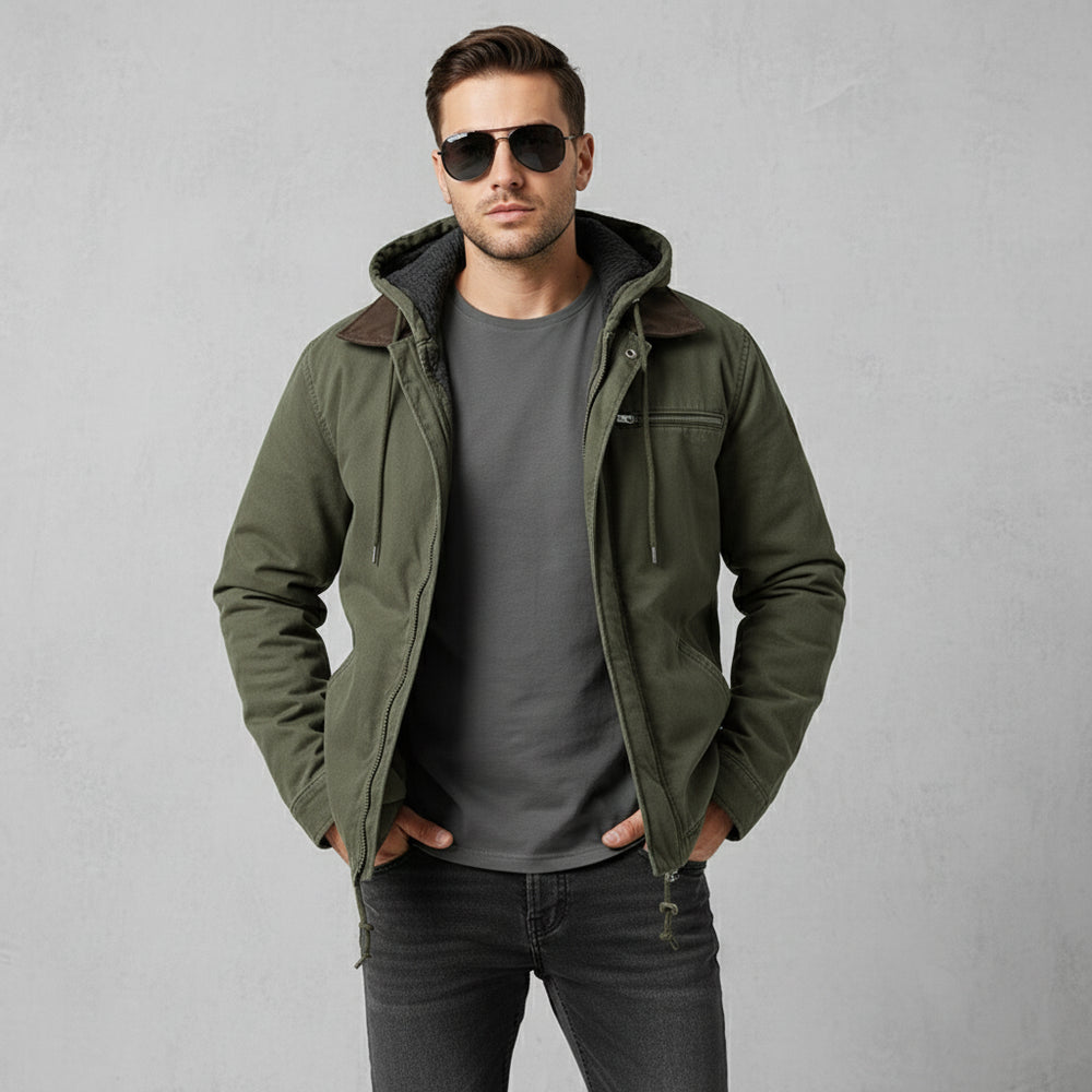Lässige Herren Übergangsjacke | Kapuze