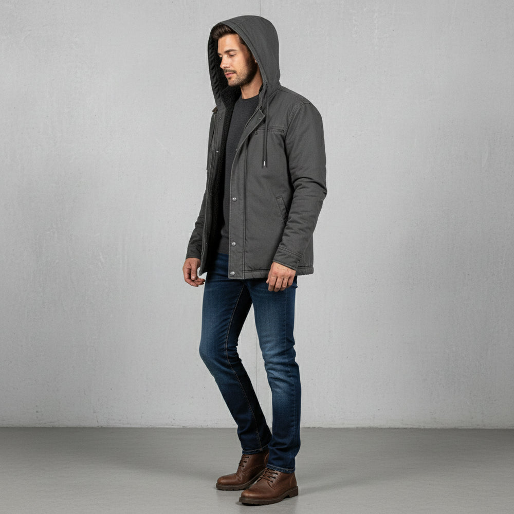 Lässige Herren Übergangsjacke | Kapuze
