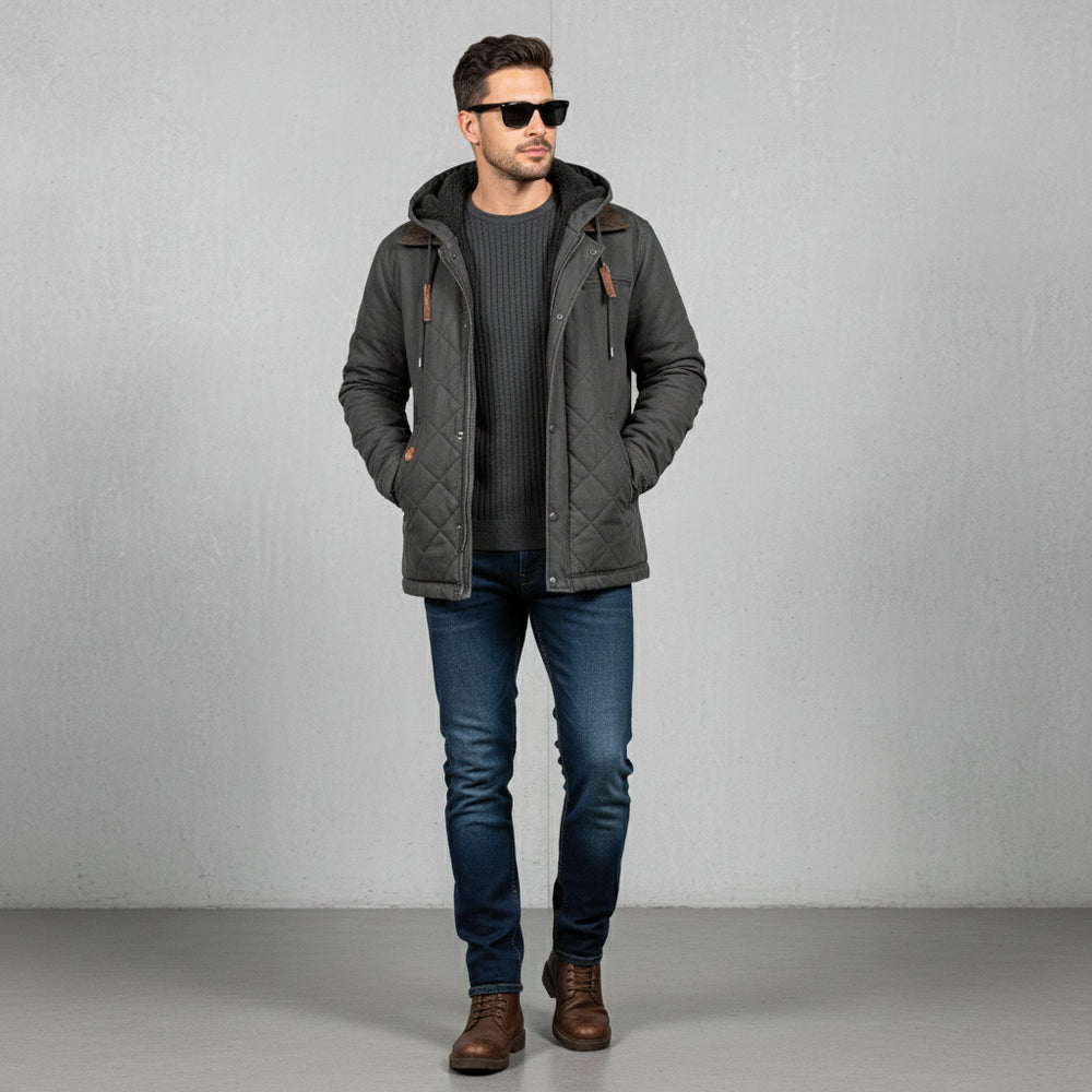 Lässige Herren Übergangsjacke | Kapuze