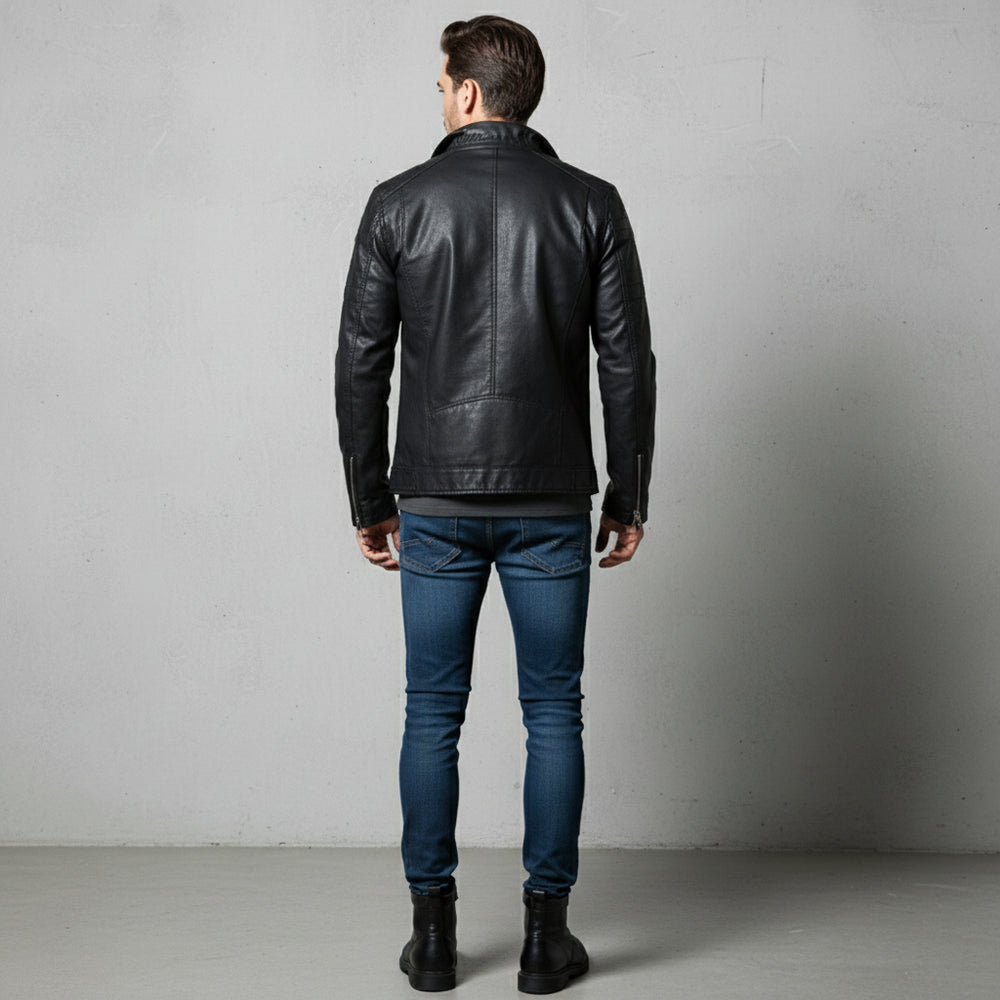 Lässige Herren Lederjacke | Biker-Stil | Herbst