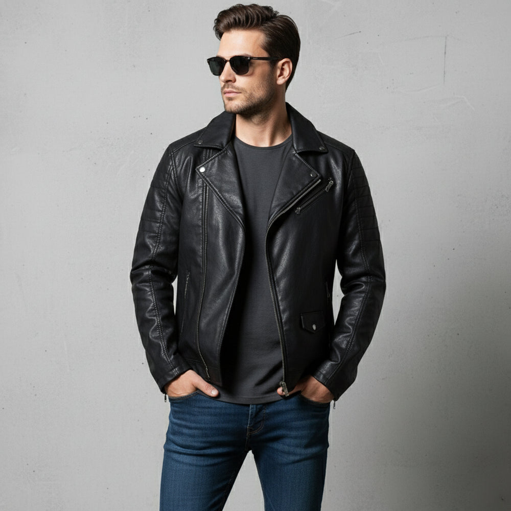 Lässige Herren Lederjacke | Biker-Stil | Herbst