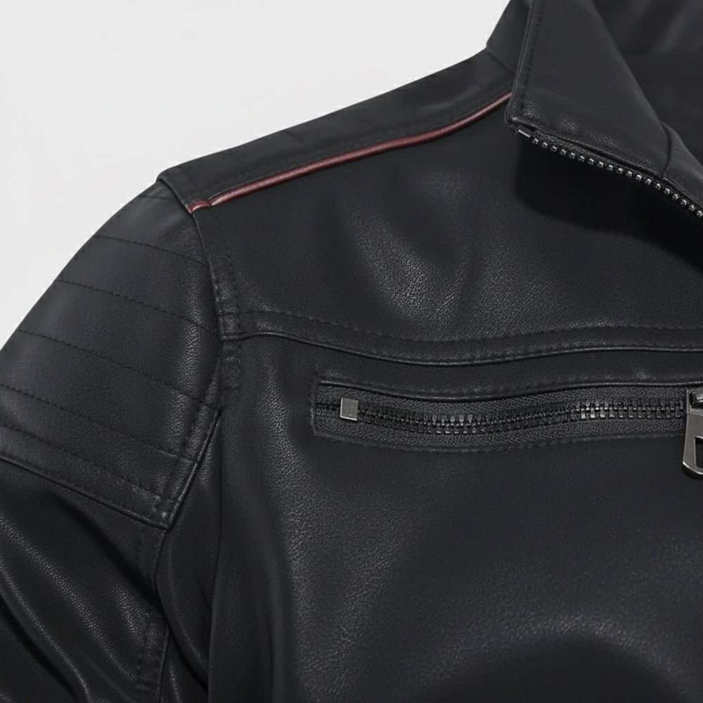 Lässige Herren Lederjacke | Biker-Stil | Herbst
