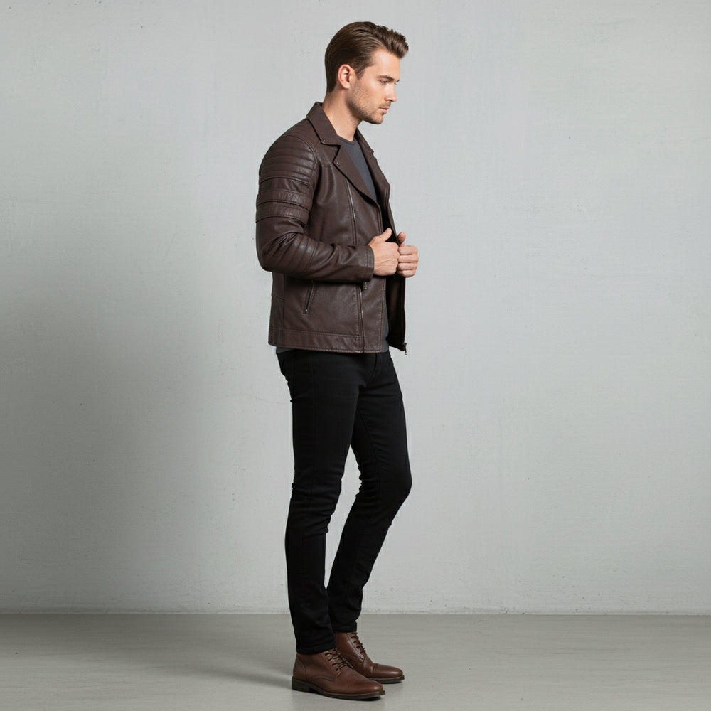 Lässige Herren Lederjacke | Biker-Stil | Herbst