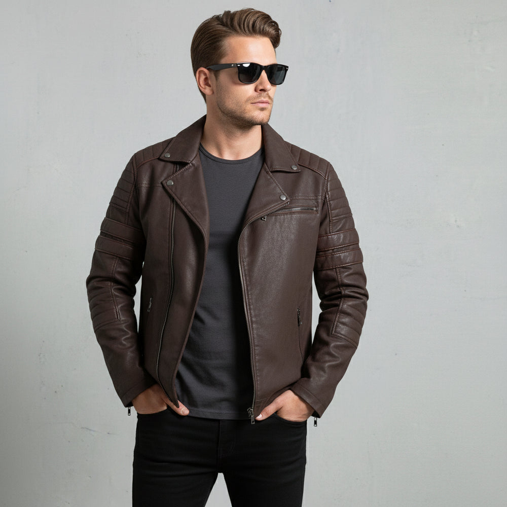 Lässige Herren Lederjacke | Biker-Stil | Herbst