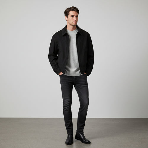 Lässige Herren Wildlederjacke | Herbst Winter