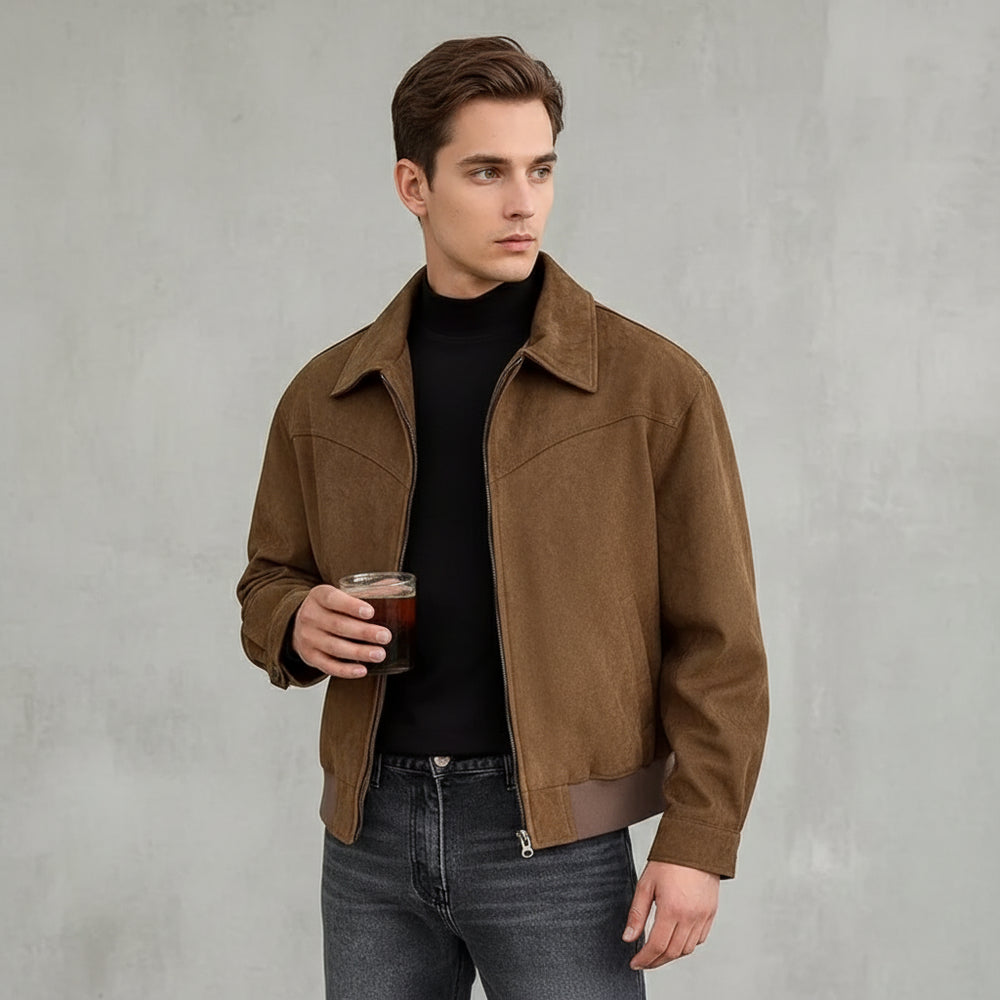 Lässige Herren Wildlederjacke | Herbst Winter