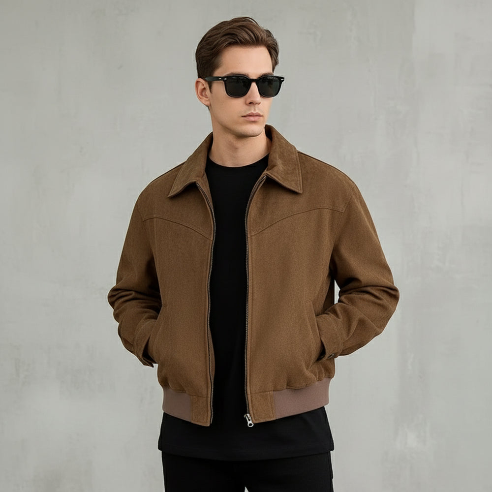 Lässige Herren Wildlederjacke | Herbst Winter
