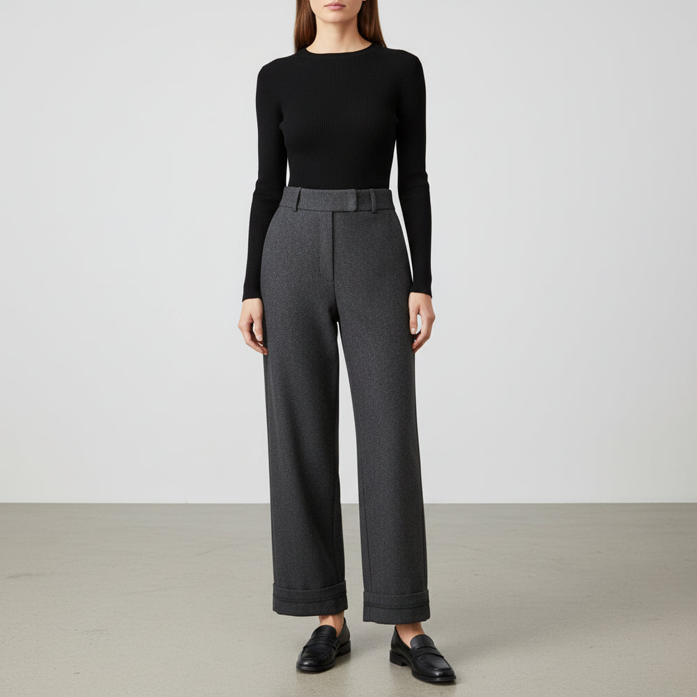 Damen Wollhose High Waist | Büro & Freizeit