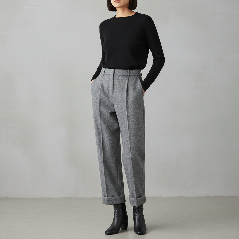 Damen Wollhose High Waist | Büro & Freizeit