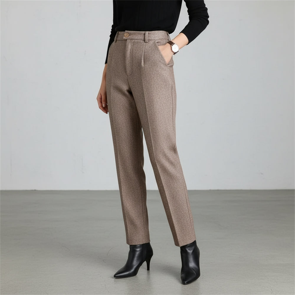 Damen Wollhose High Waist | Büro & Freizeit