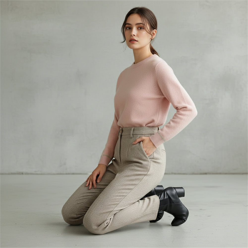 Damen Wollhose High Waist | Büro & Freizeit