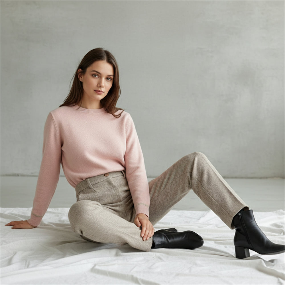 Damen Wollhose High Waist | Büro & Freizeit