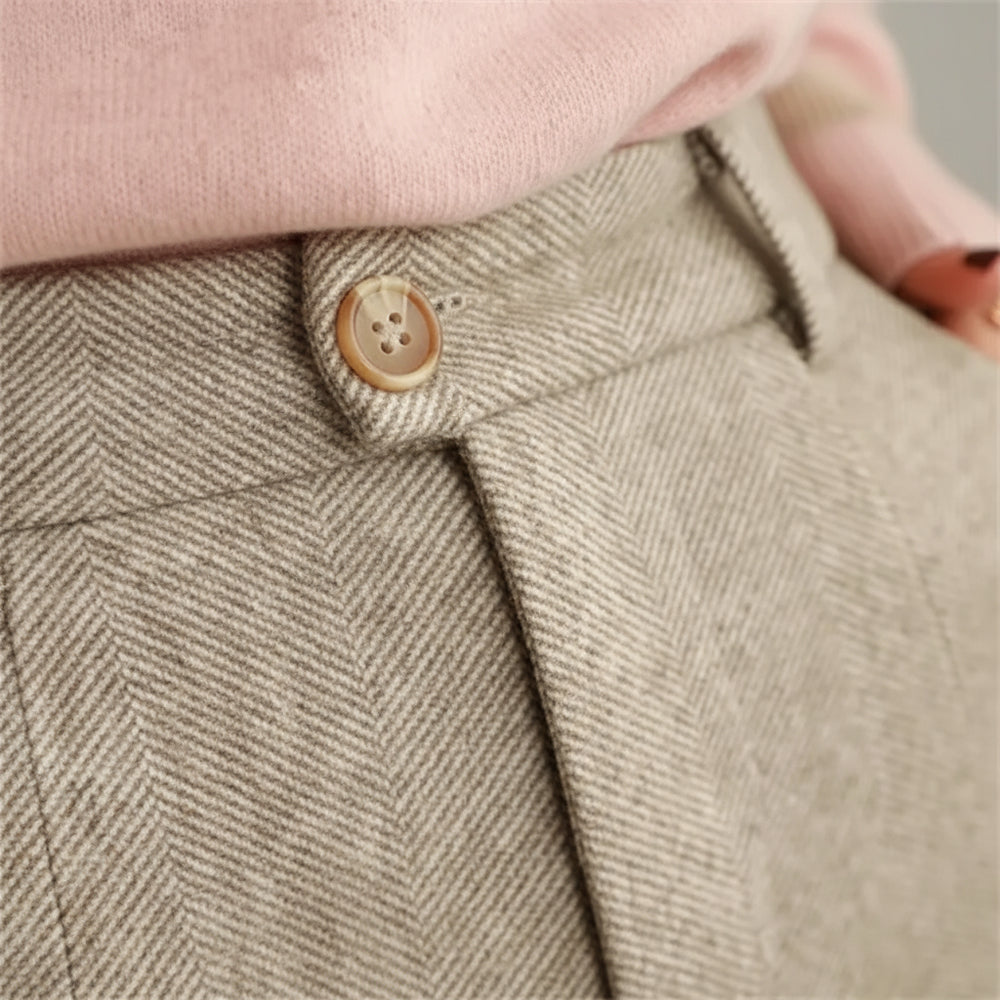 Damen Wollhose High Waist | Büro & Freizeit