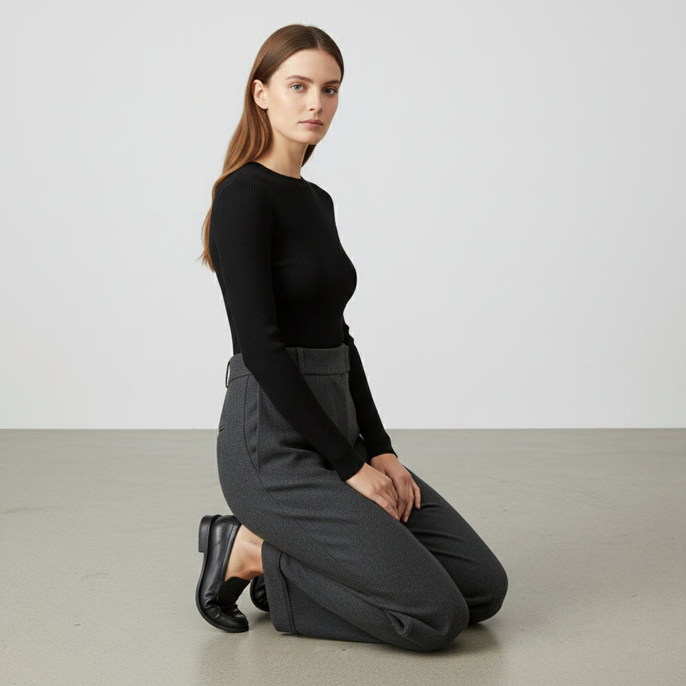 Damen Wollhose High Waist | Büro & Freizeit