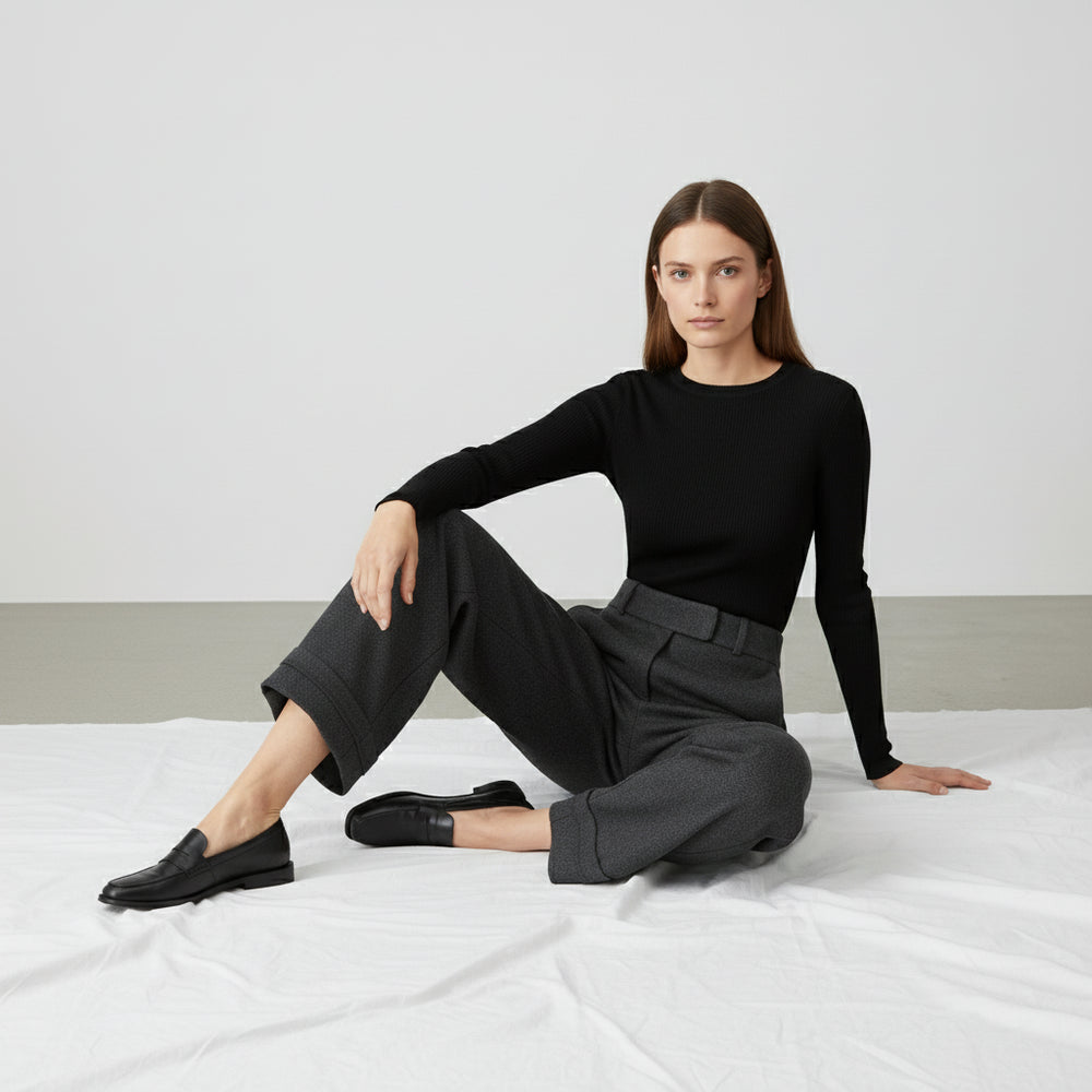 Damen Wollhose High Waist | Büro & Freizeit