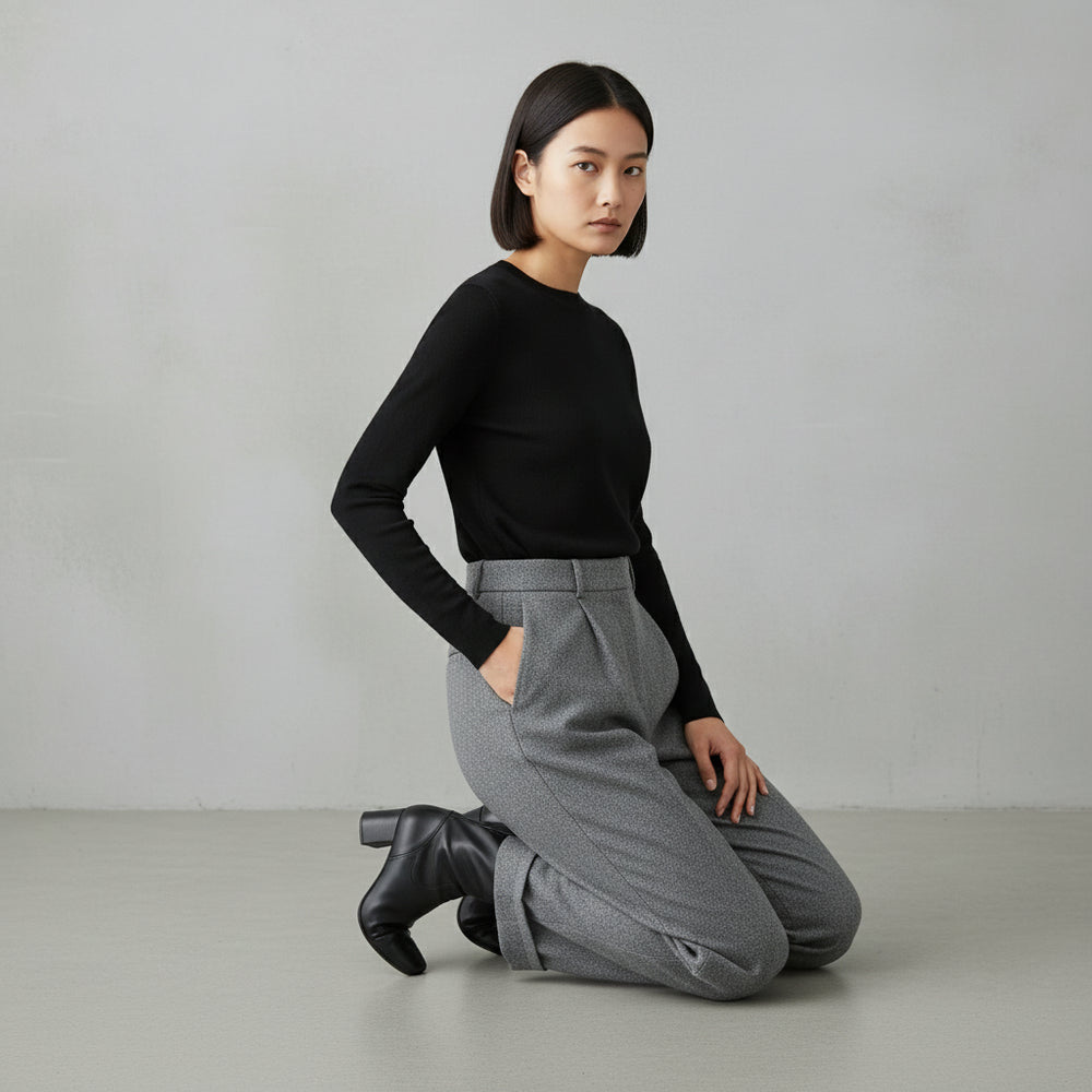 Damen Wollhose High Waist | Büro & Freizeit