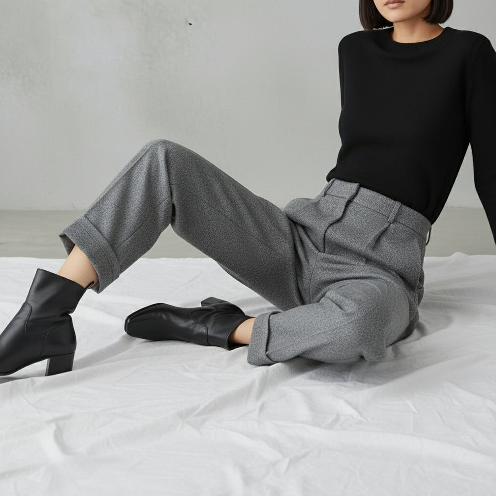 Damen Wollhose High Waist | Büro & Freizeit