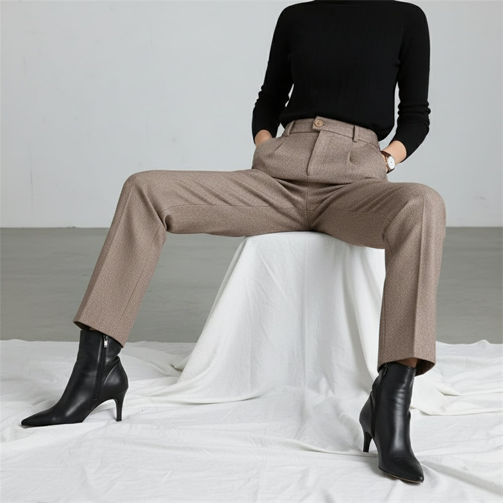 Damen Wollhose High Waist | Büro & Freizeit