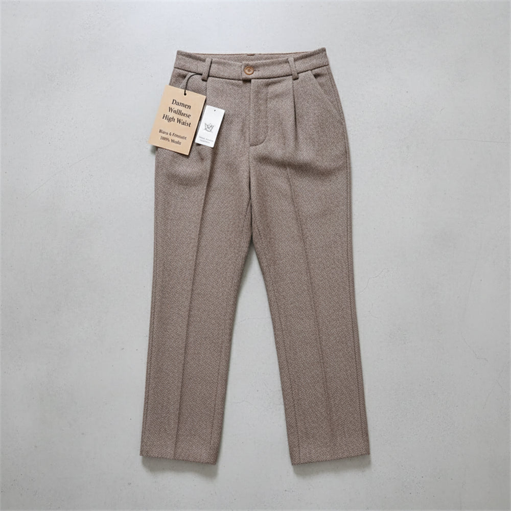 Damen Wollhose High Waist | Büro & Freizeit