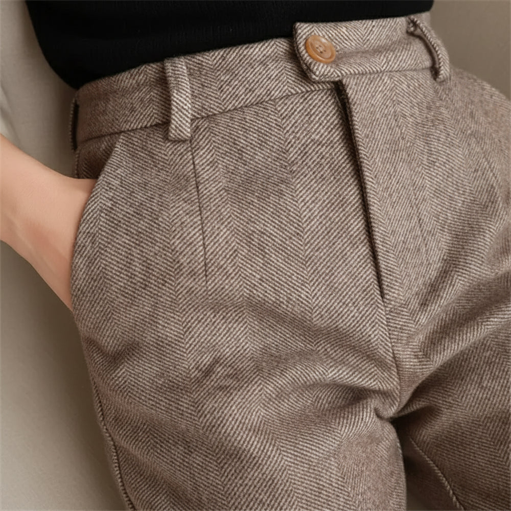 Damen Wollhose High Waist | Büro & Freizeit