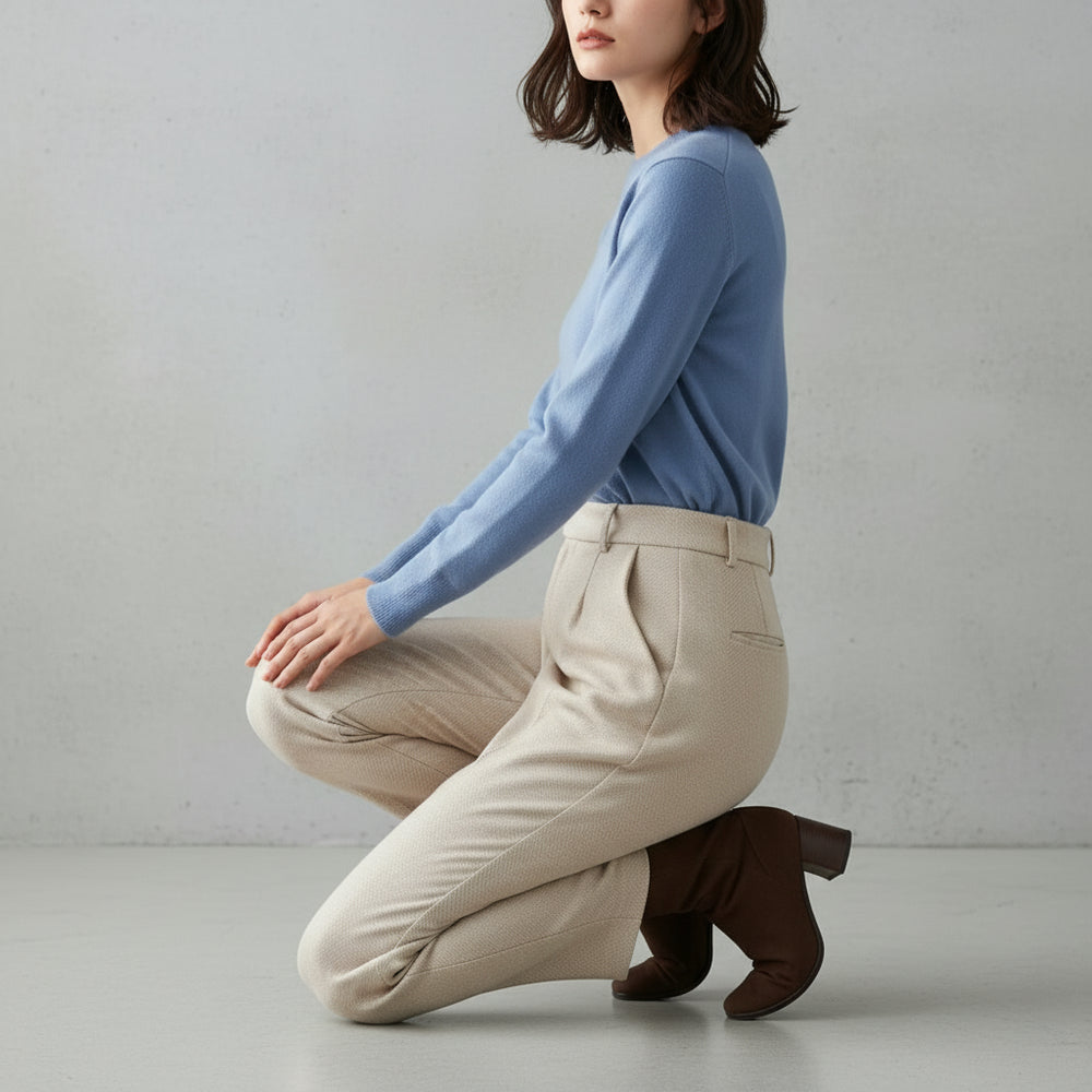 Damen Wollhose High Waist | Büro & Freizeit