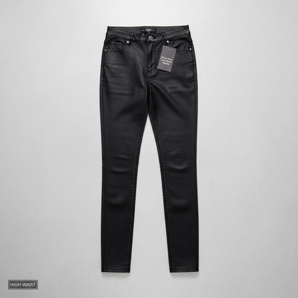 Damen Hose in Leder-Optik | High Waist | Herbst