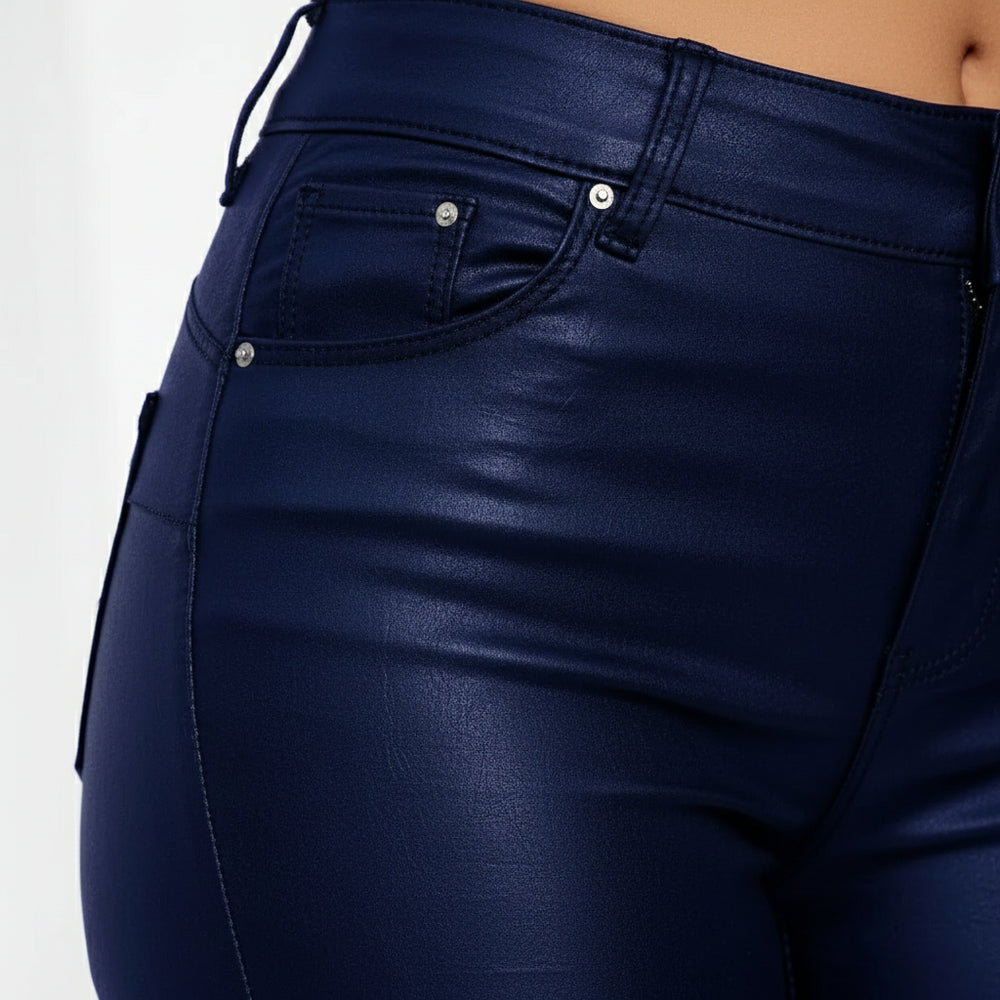 Damen Hose in Leder-Optik | High Waist | Herbst