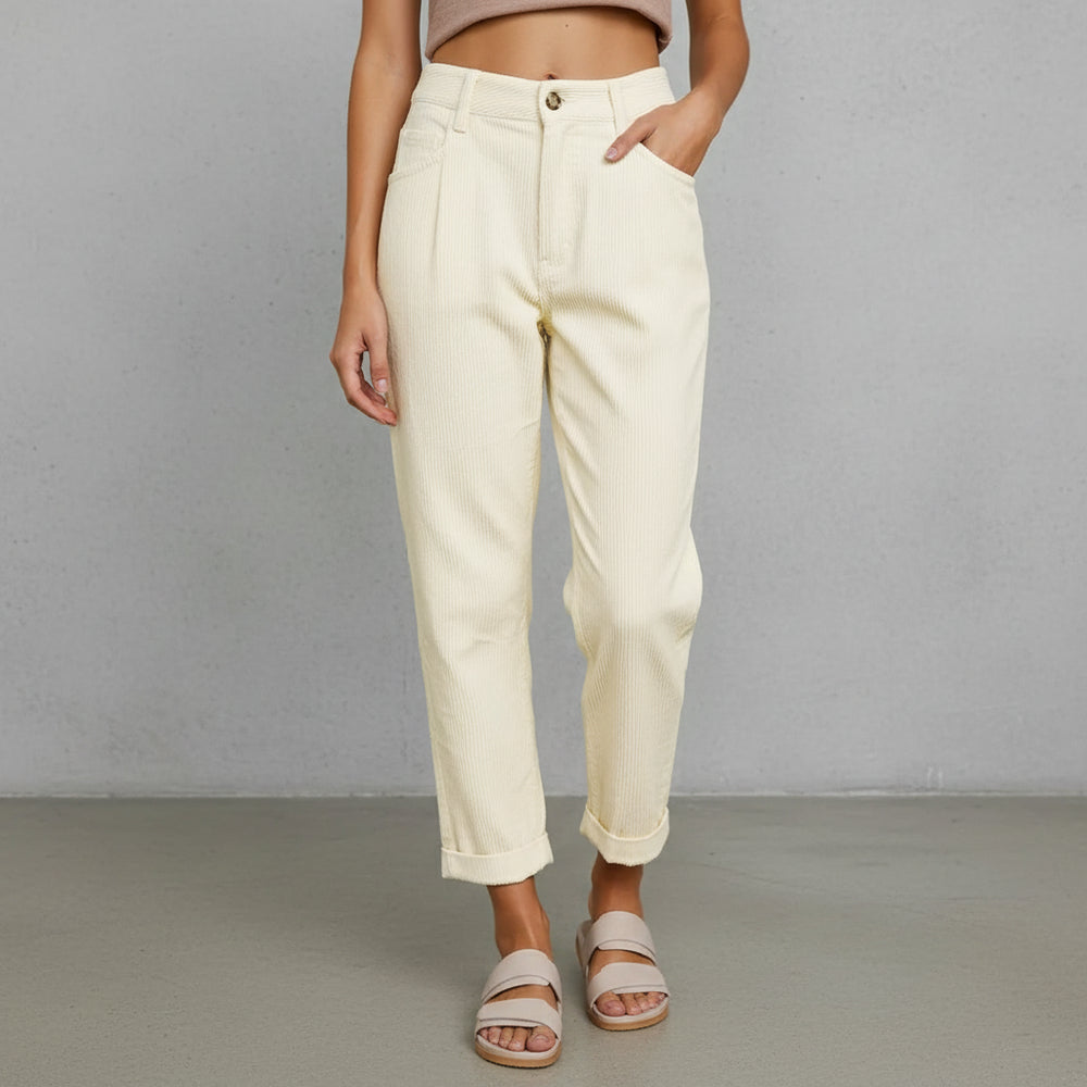 Damen Cordhose High Waist | Gerade | Herbst/Winter