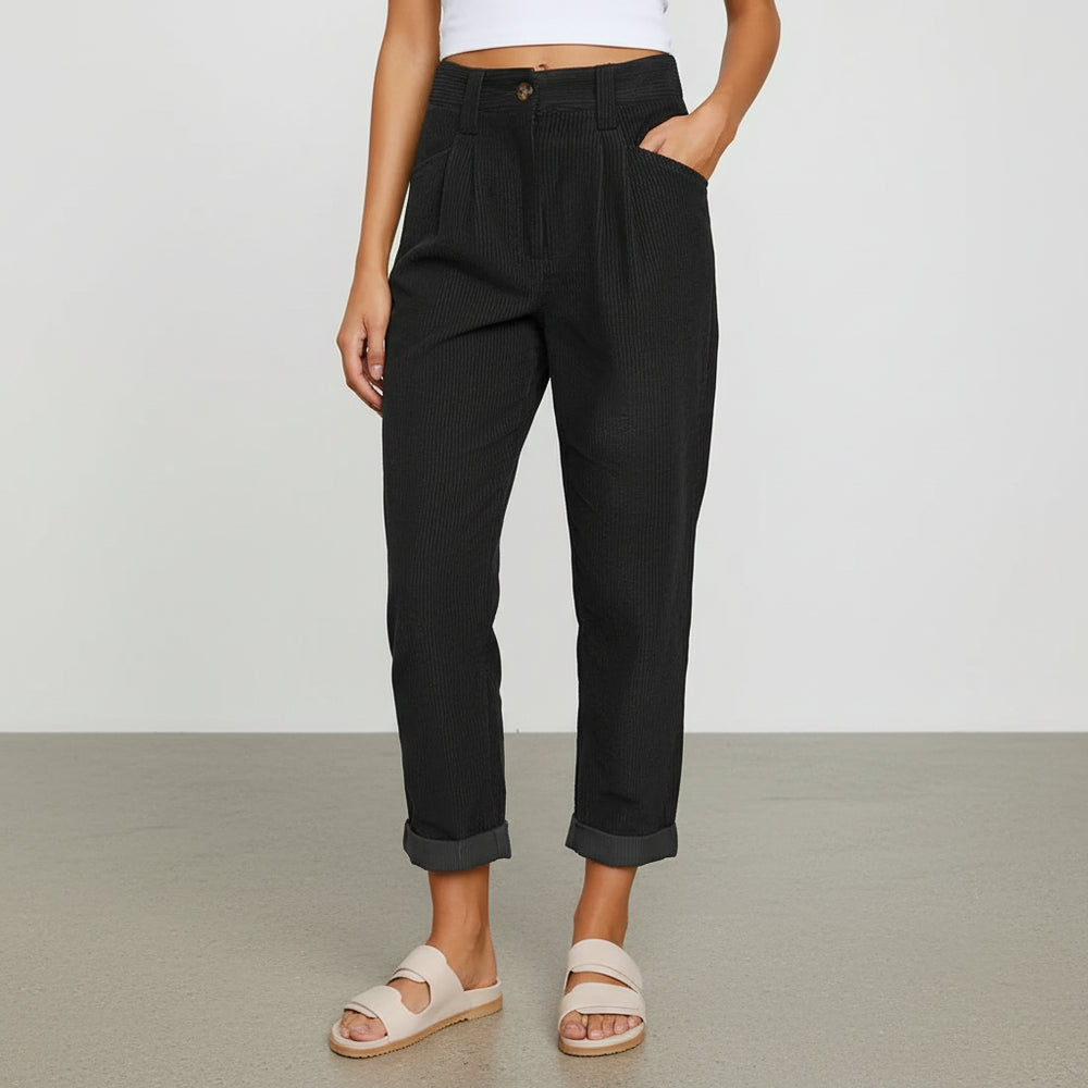 Damen Cordhose High Waist | Gerade | Herbst/Winter