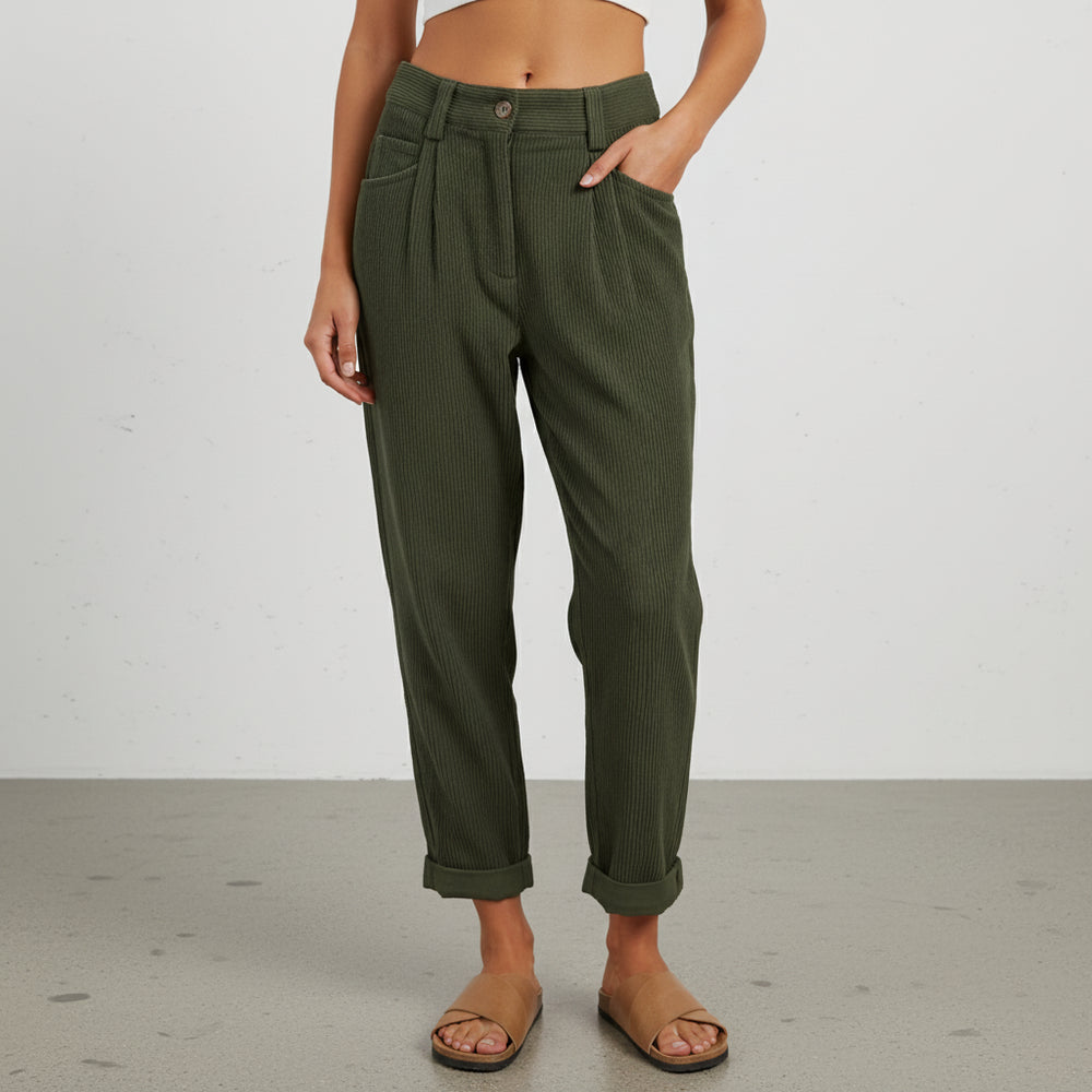 Damen Cordhose High Waist | Gerade | Herbst/Winter