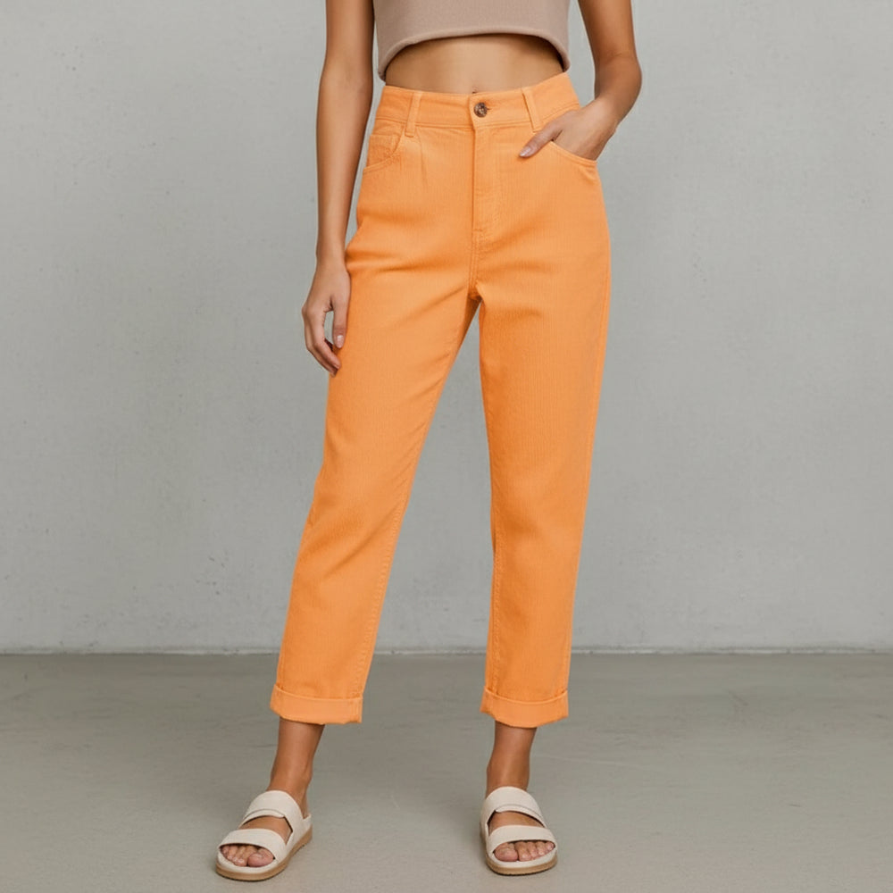 Damen Cordhose High Waist | Gerade | Herbst/Winter