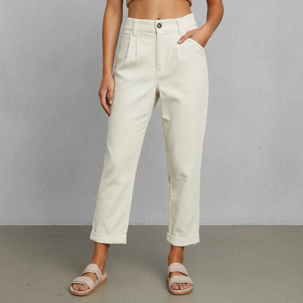 Damen Cordhose High Waist | Gerade | Herbst/Winter