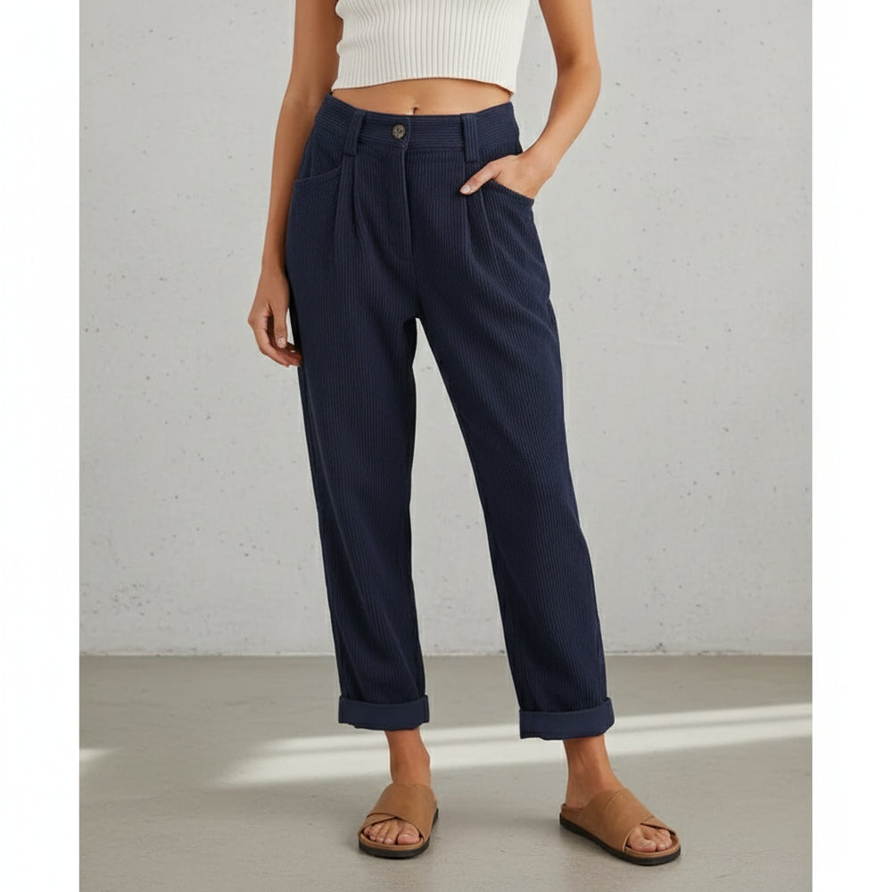 Damen Cordhose High Waist | Gerade | Herbst/Winter