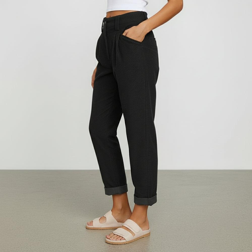 Damen Cordhose High Waist | Gerade | Herbst/Winter