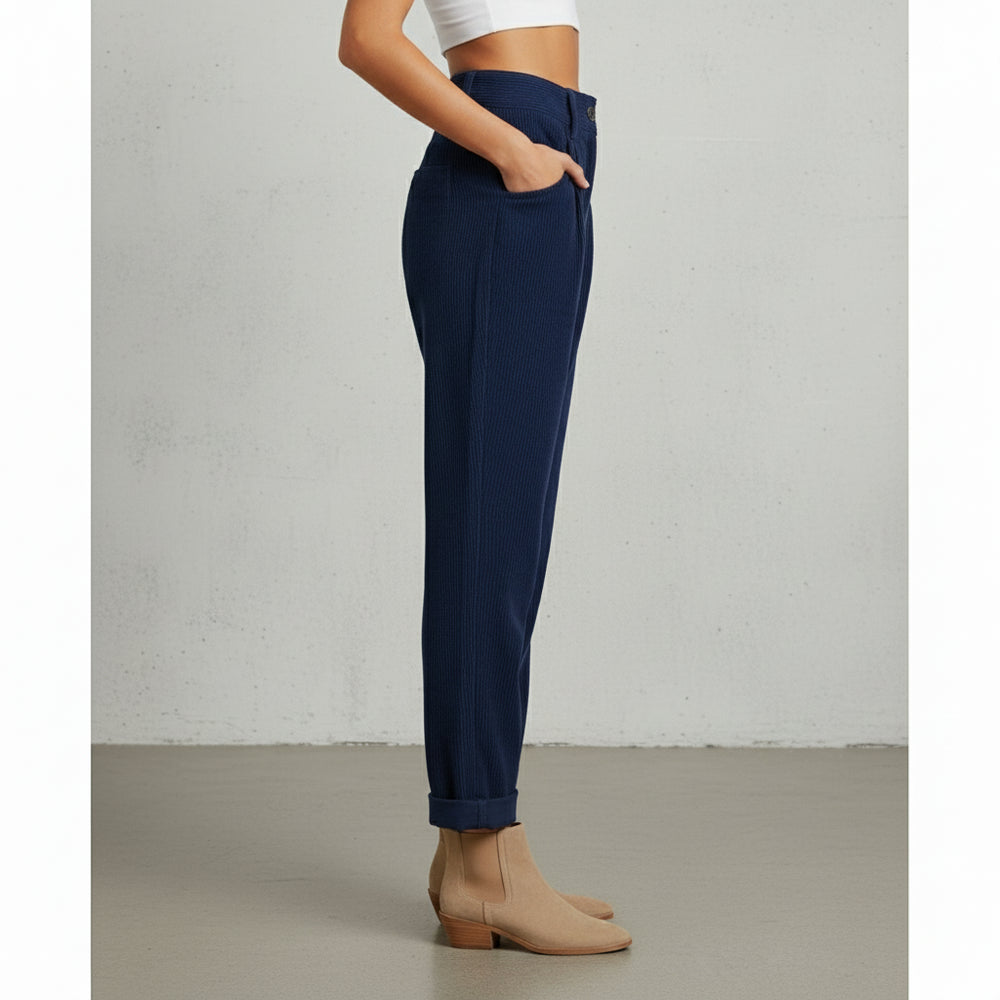 Damen Cordhose High Waist | Gerade | Herbst/Winter