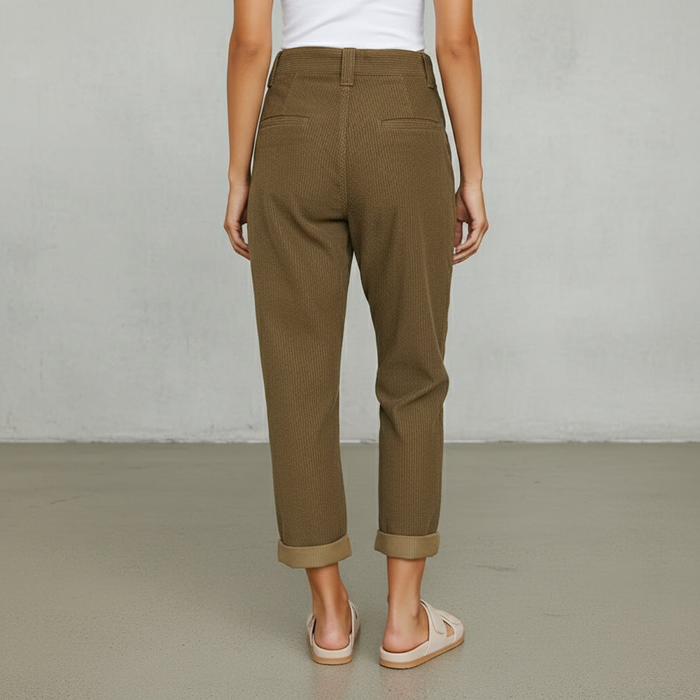 Damen Cordhose High Waist | Gerade | Herbst/Winter