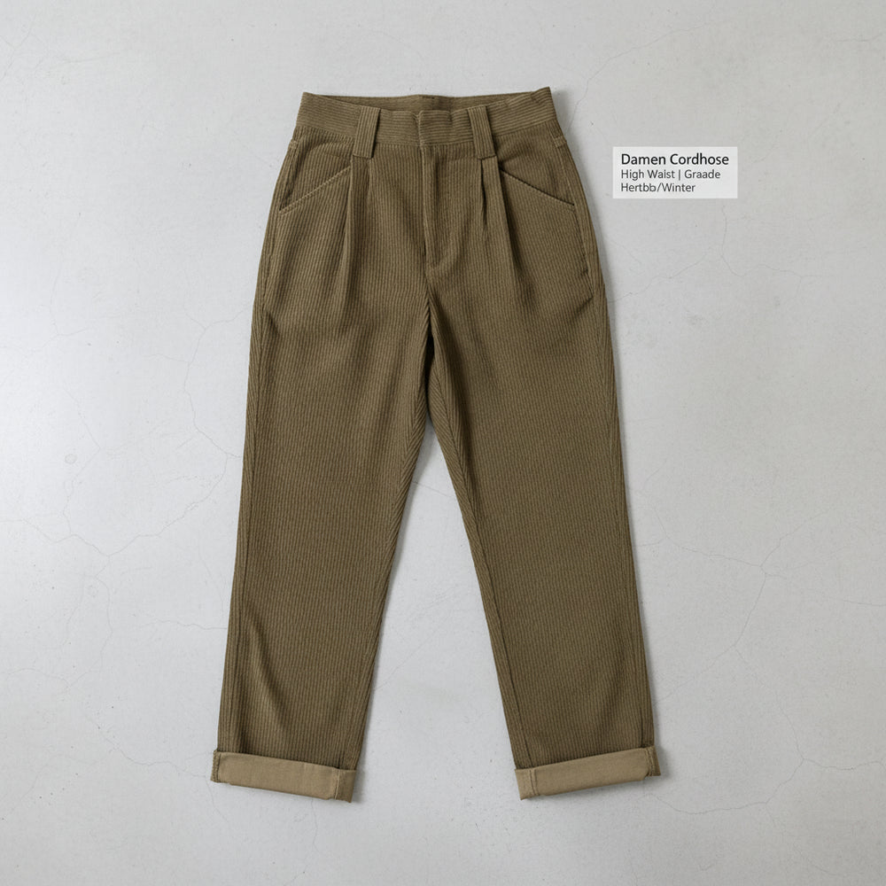 Damen Cordhose High Waist | Gerade | Herbst/Winter