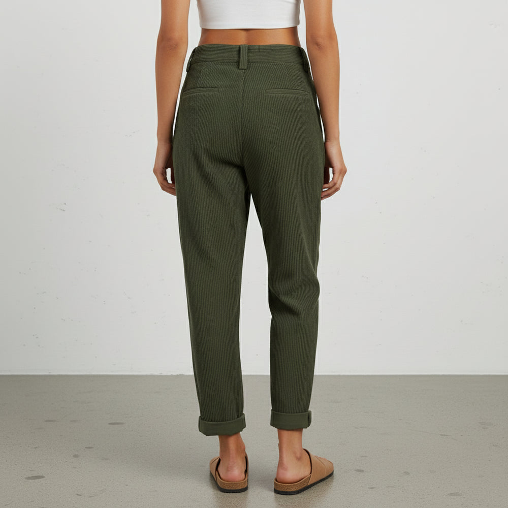 Damen Cordhose High Waist | Gerade | Herbst/Winter