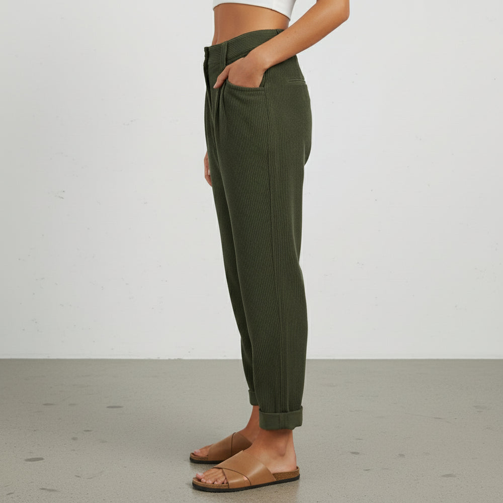 Damen Cordhose High Waist | Gerade | Herbst/Winter