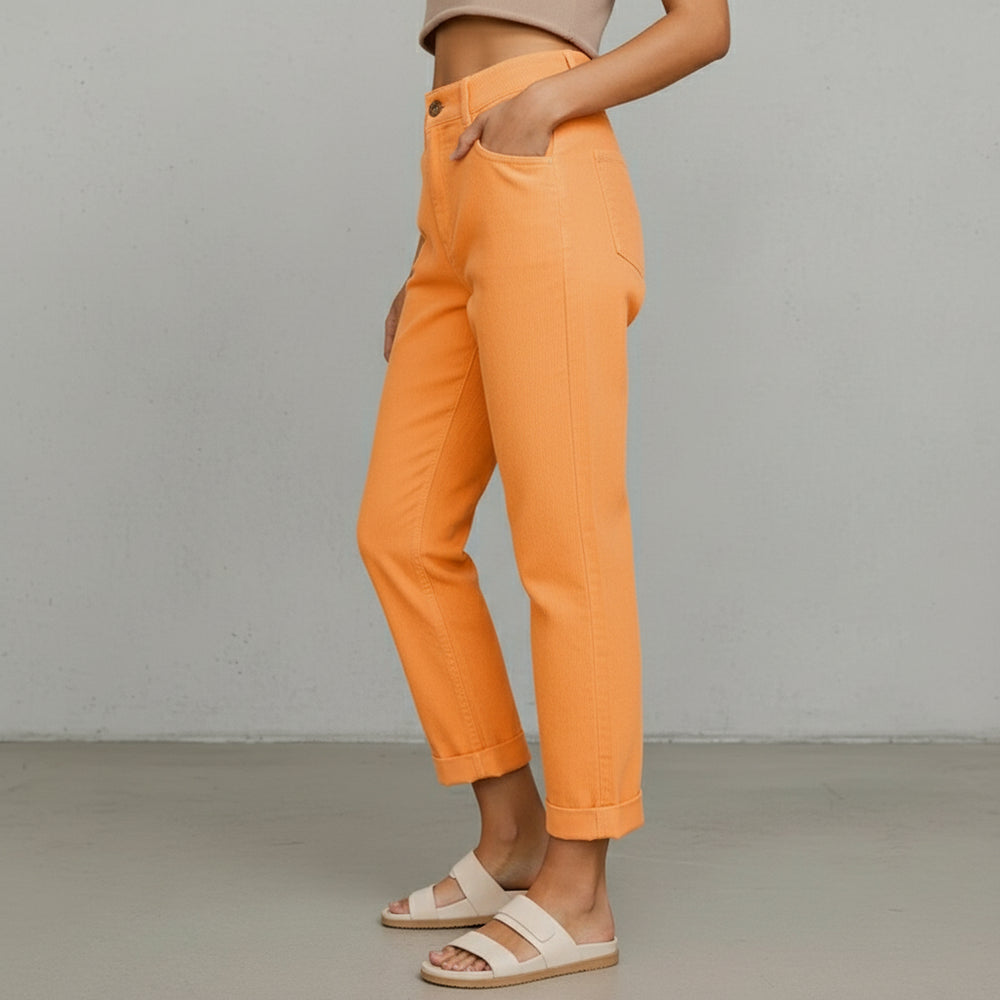 Damen Cordhose High Waist | Gerade | Herbst/Winter