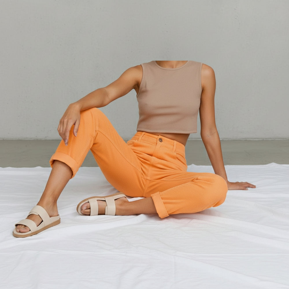 Damen Cordhose High Waist | Gerade | Herbst/Winter