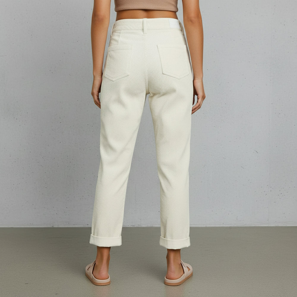 Damen Cordhose High Waist | Gerade | Herbst/Winter