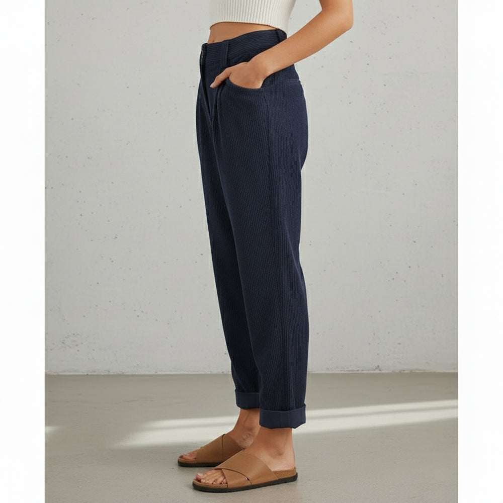 Damen Cordhose High Waist | Gerade | Herbst/Winter