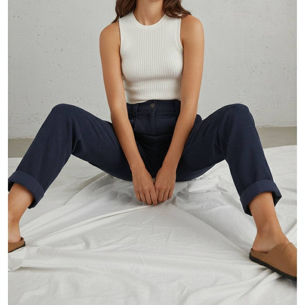 Damen Cordhose High Waist | Gerade | Herbst/Winter