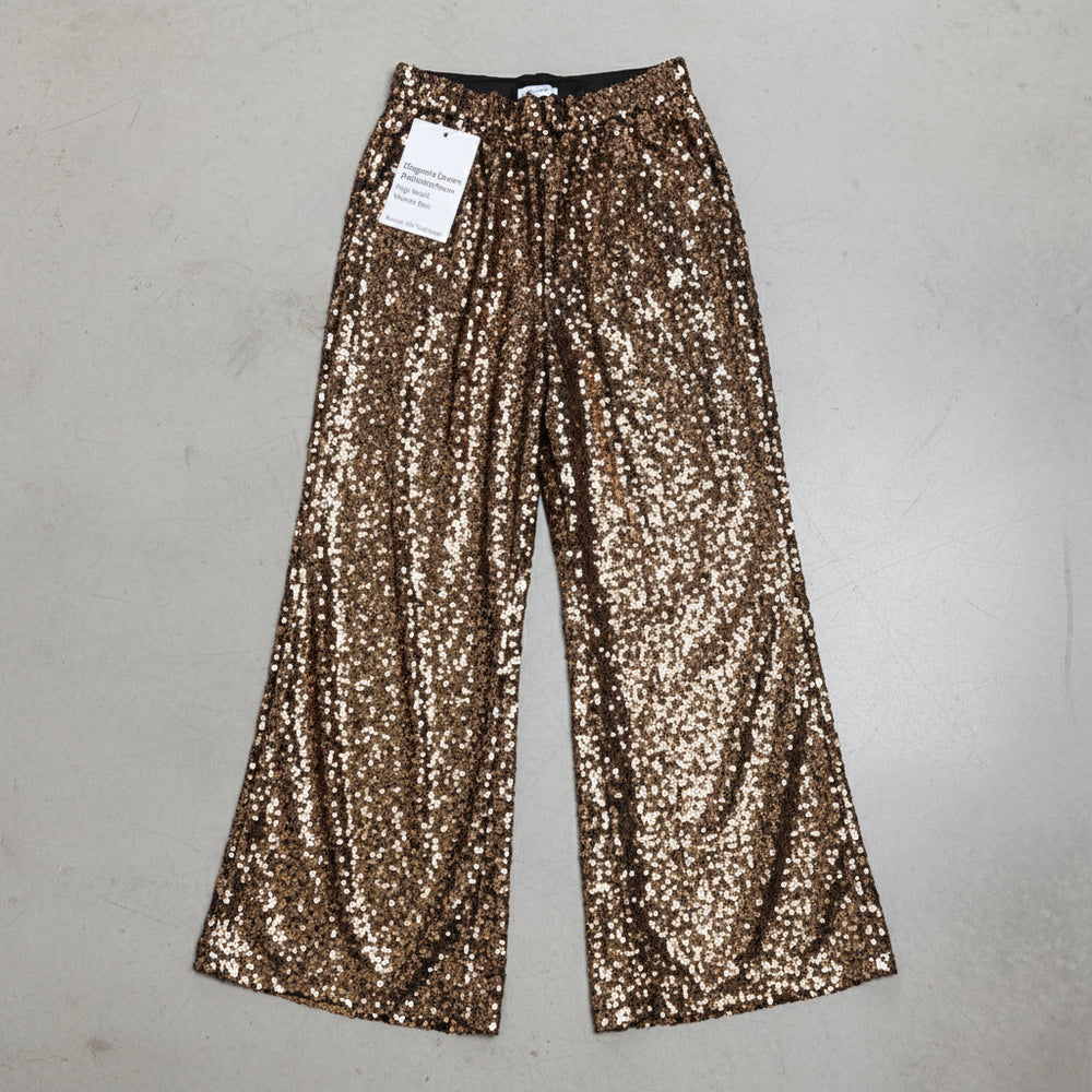 Elegante Damen Paillettenhose | Weites Bein | High Waist