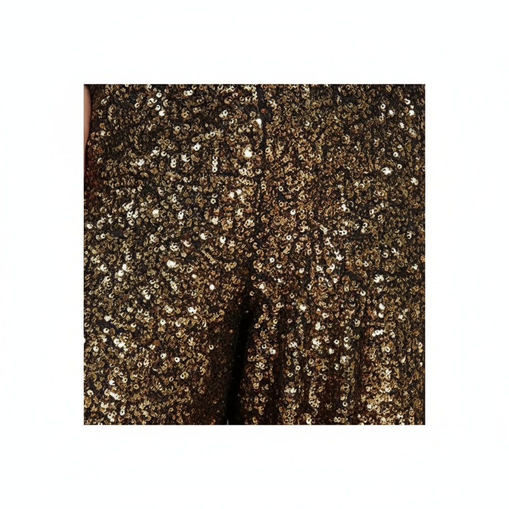 Elegante Damen Paillettenhose | Weites Bein | High Waist