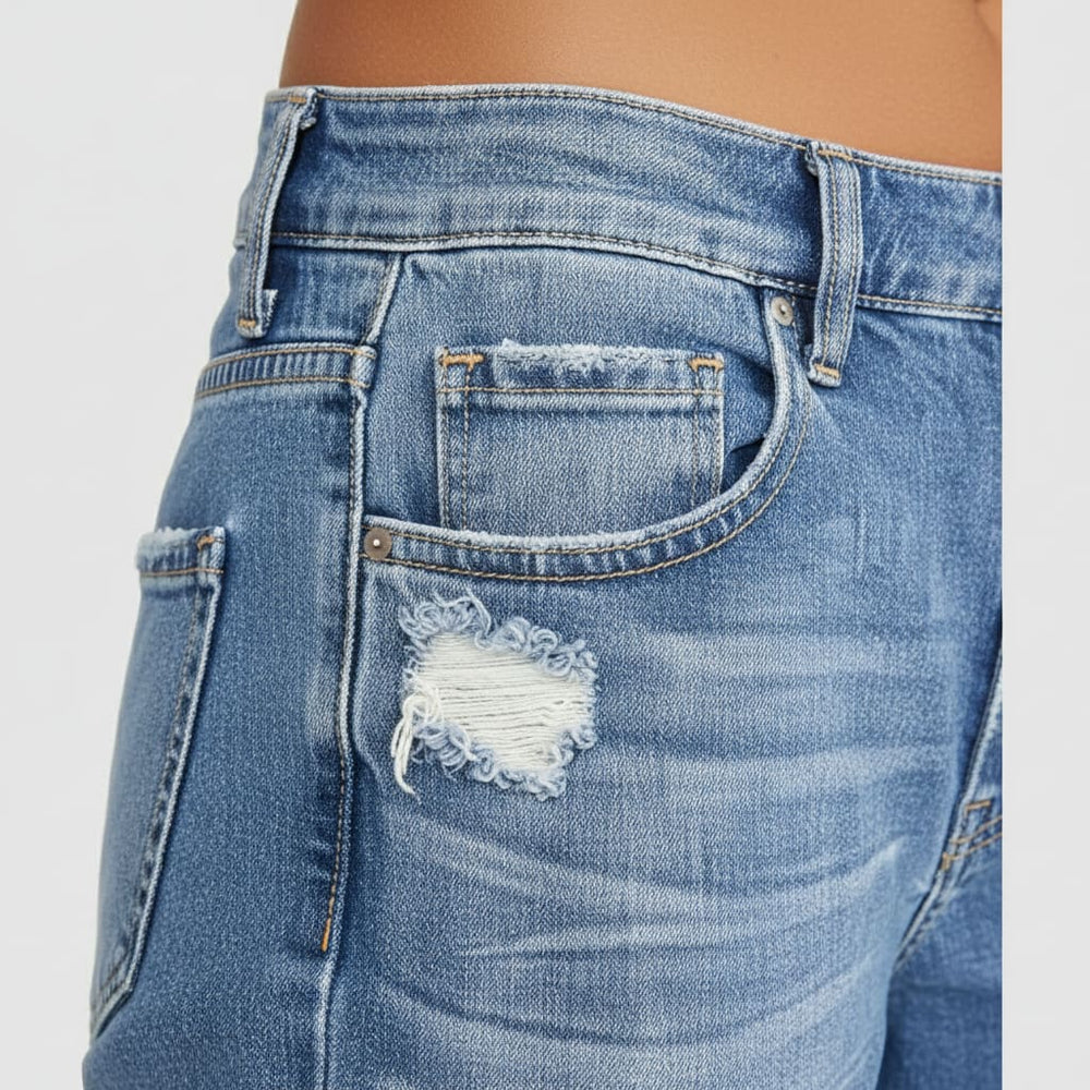 Lässige Damen Stretch Jeans | High Waist | Straight Fit